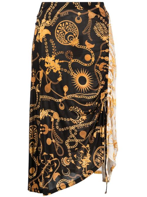 Ornament Moon-print midi skirt - Black