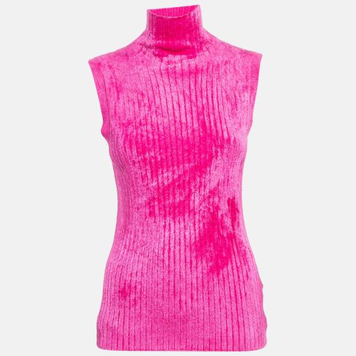 Fuchsia Pink Rib Knit Turtle Neck Top