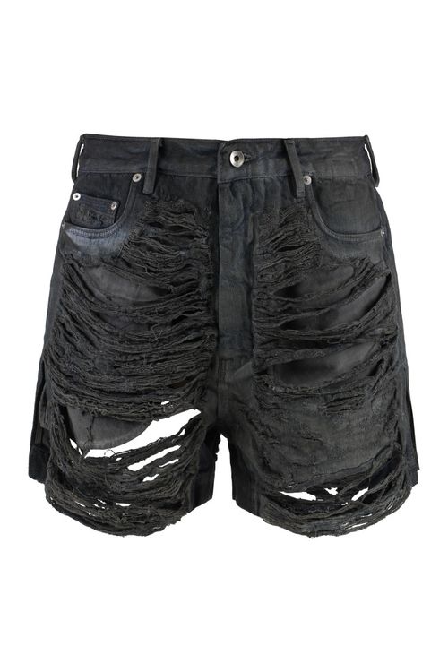 Black Distressed Shorts