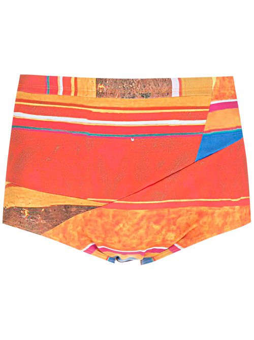 Striped panels swimming trunks - Orange