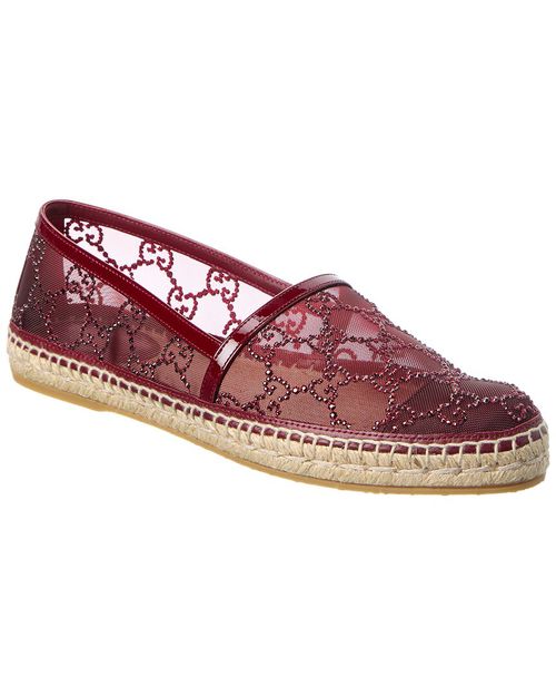 Gg Mesh & Leather Espadrille