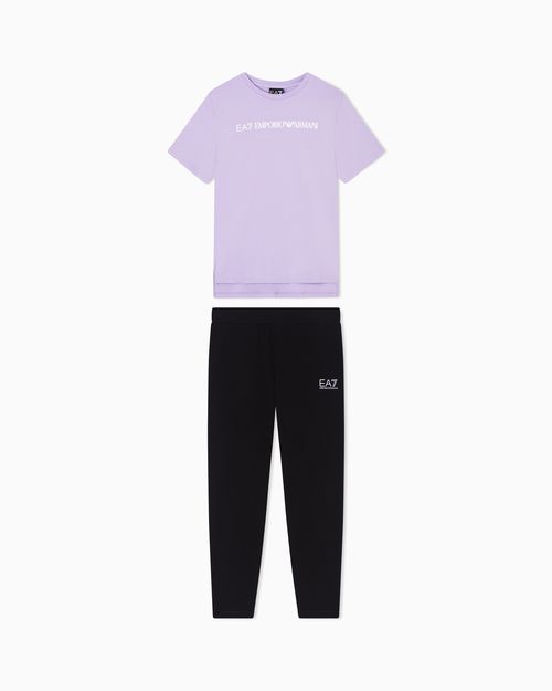 Logo Series Girl cotton T-shirt and leggings set