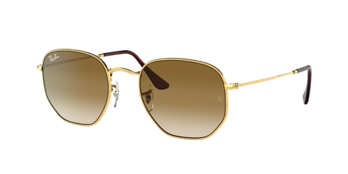 Ray-Ban Unisex Sunglass RB3548 Hexagonal -  Frame color: Arista Gold, Lens color: Light Brown Gradient