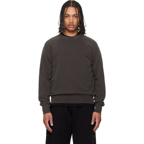 Gray French Terry Binded Neck Raglan Sweatshirt
