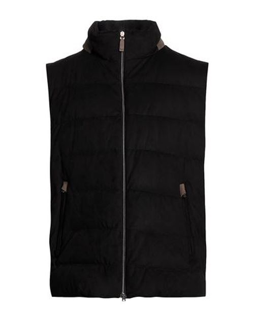 Man Vest Black Size 40 Polyester, Elastane