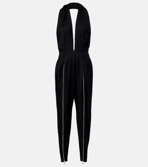 Halterneck virgin wool jumpsuit