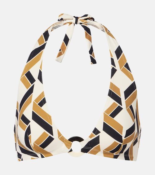 Dimension halterneck patterned bikini top