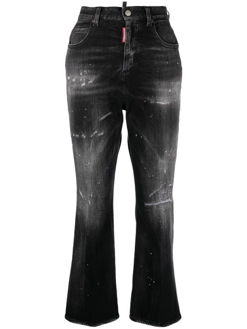 Distressed flared jeans - Black