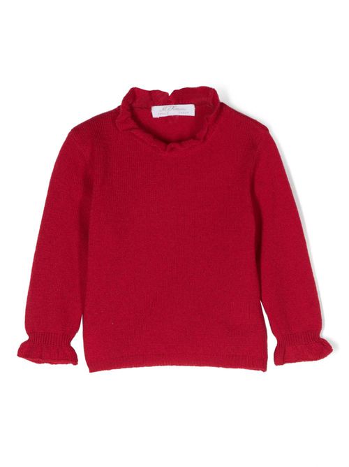 Ruffle-trim jumper - Red