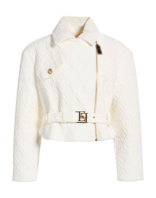 Woman Jacket Ivory Size 6 Cotton, Elastane