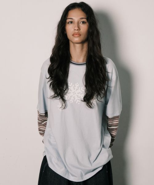 KNITTED LAYERED S LIGHT BLUE