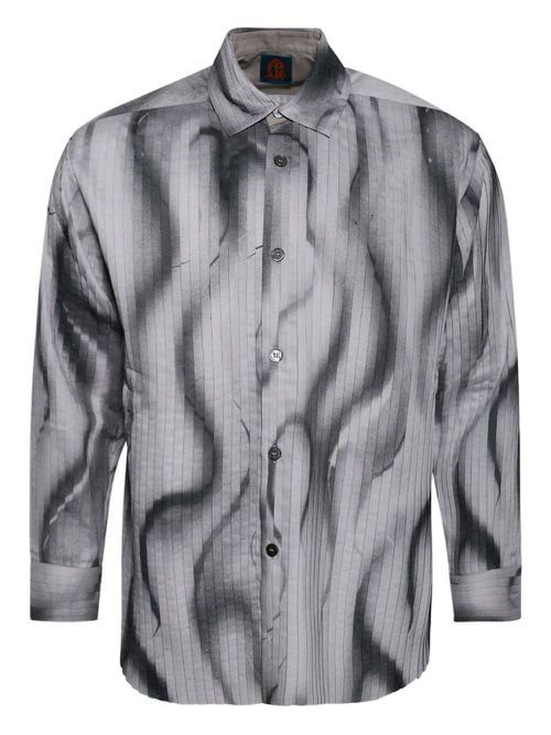 Pleated print shirt - Grey