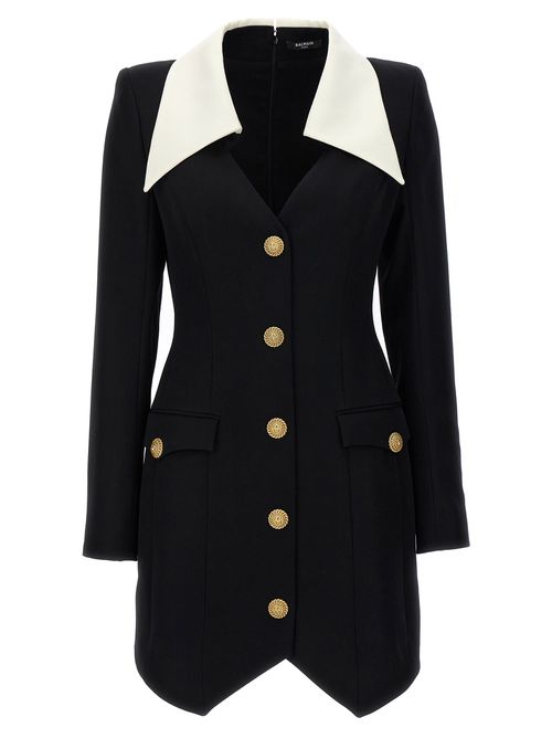 -Gold Button Dress Abiti Bianco/Nero-Donna