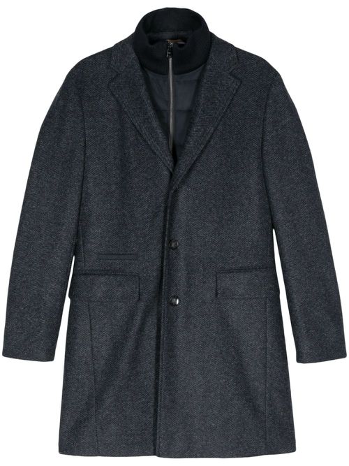 Herringbone layered coat - Blue