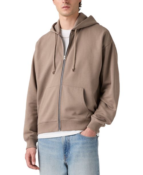 Men's Relaxed Fit Cropped Full-Zip Hoodie - Fungi