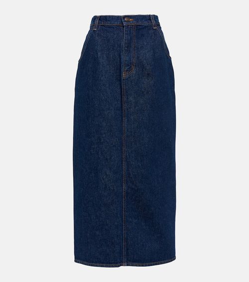 Denim midi skirt