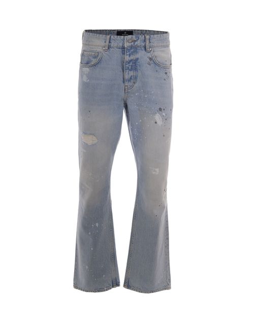 Hand-Painted Splash Details Jeans — Blue