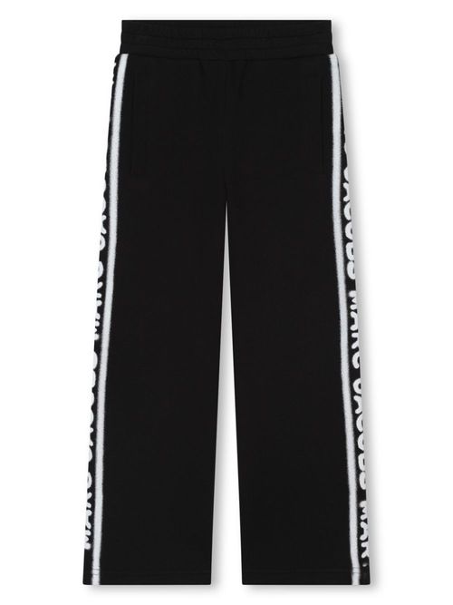 Logo-print cotton trousers - Black