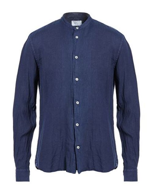 Man Shirt Navy Size 15 ¾ Linen