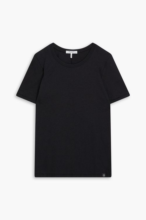 Cotton and Lyocell-blend jersey T-shirt - Black - XXS
