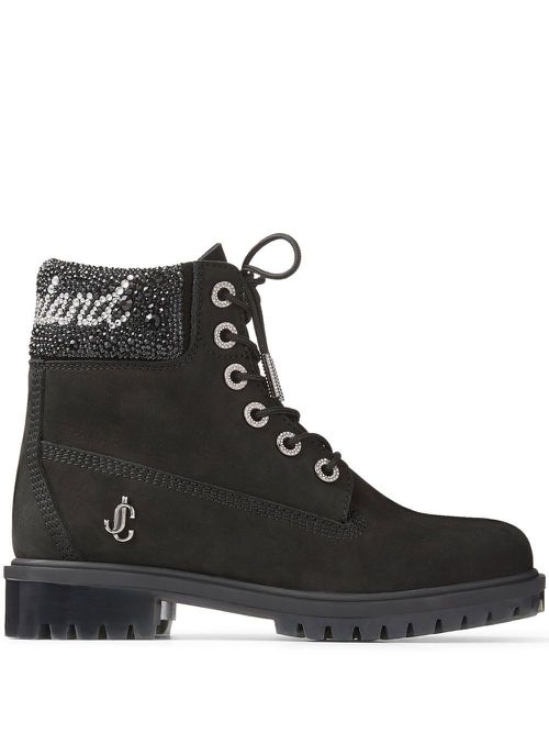 X Timberland crystal cuff boots - Black