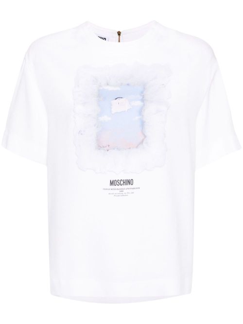 Graphic-print crepe T-shirt - White
