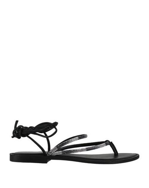 Woman Thong sandal Black Size 6 Leather