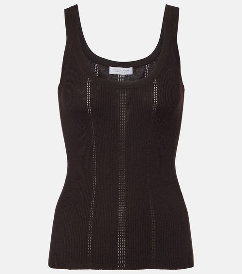 Pointelle wool tank top