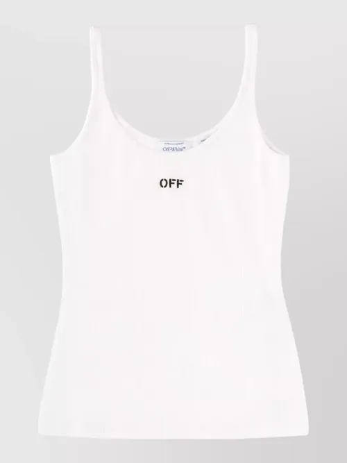 Off-White - ribbed logo tank top scoop neck