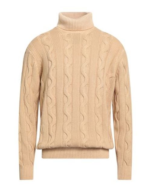Man Turtleneck Beige Size 44 Merino Wool, Silk, Cashmere