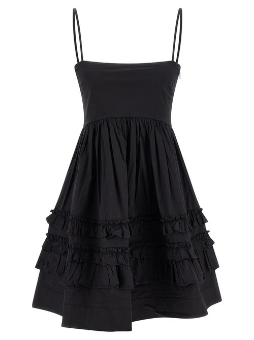 Black Mini Frill Dresses Black