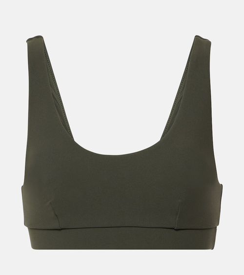 The Upside Peached Daisy logo sports bra