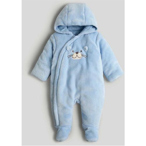 Mothercare Blue Fluffy Pramsuit