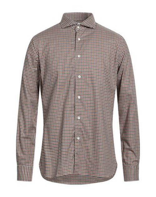 Man Shirt Brown Size 16 Cotton