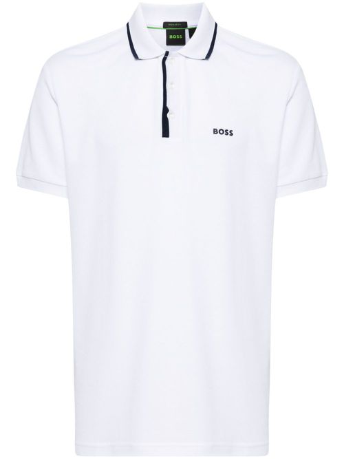 Logo-print cotton polo shirt - White