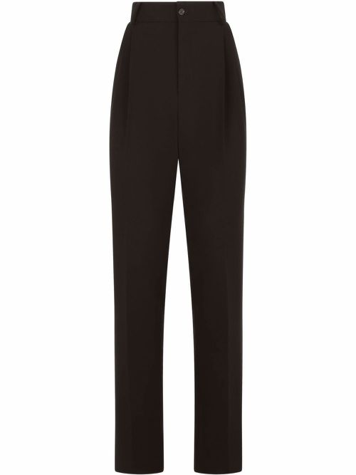 High-waisted tailored trousers - Black