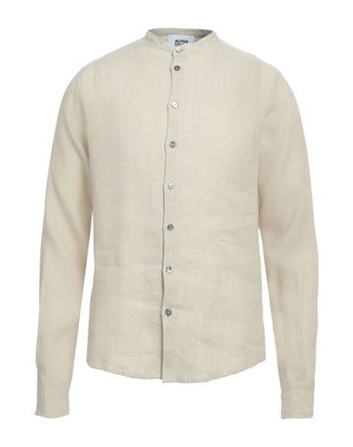 Alpha Studio Man Shirt Beige Size 36 Linen