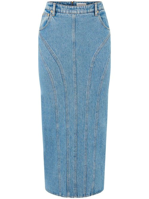 Panelled denim skirt - Blue