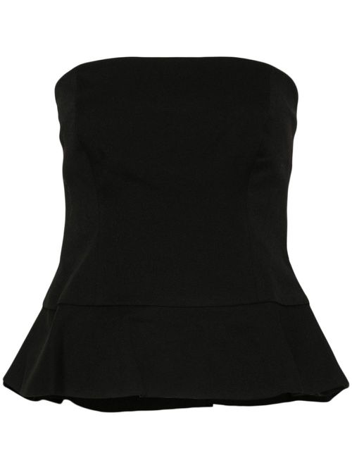 Francis twill bandeau top - Black
