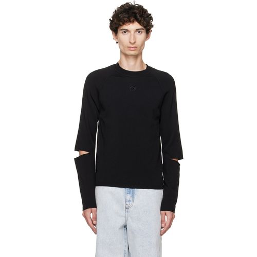 Black Moon Logo Knit Slit Sweater