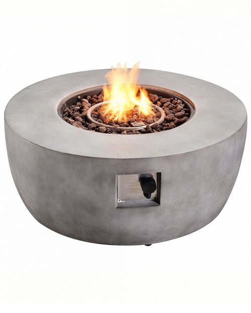 Peaktop Outdoor 36in Round Concrete Gas Fire Pit