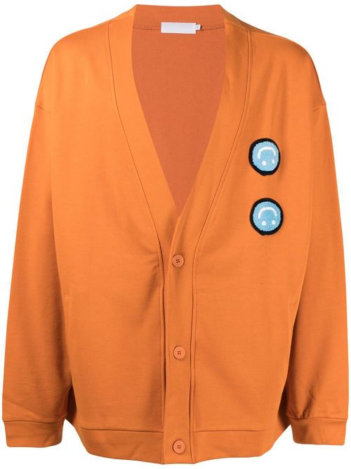 Flak smiley patch cardigan - Orange