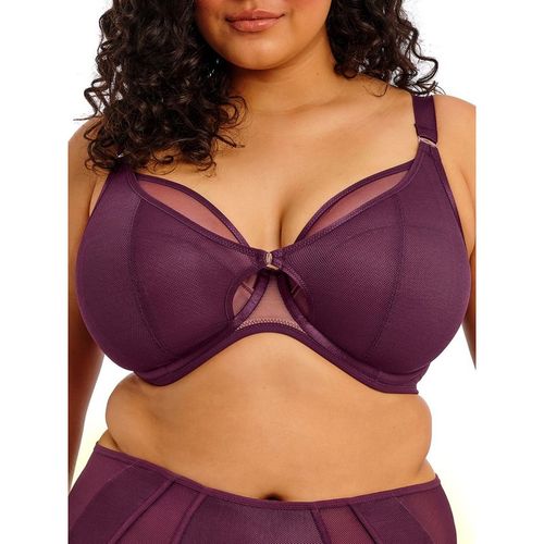 Elomi Womens Kintai Underwired Plunge Bra Blackberry - Purple Polyamide