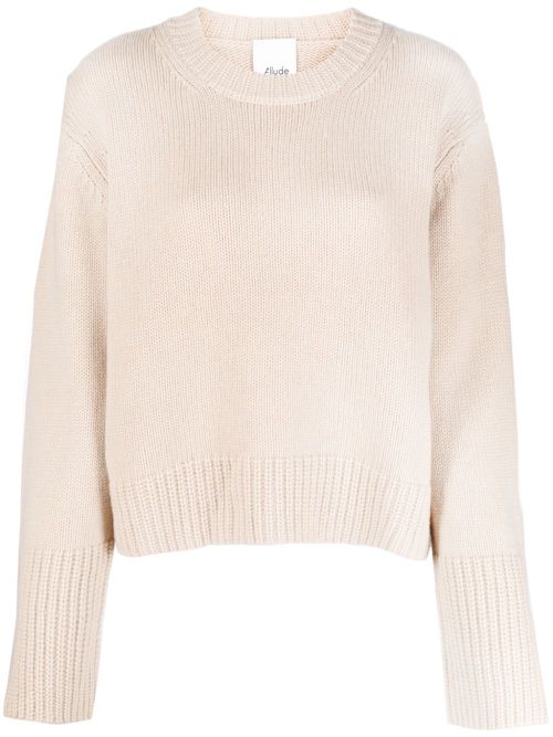Wide-sleeve knitted jumper - Neutrals
