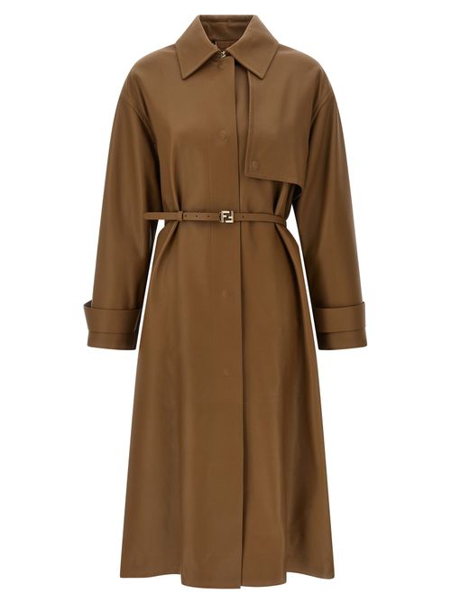 Nappa Lamb Leather Coat — Brown