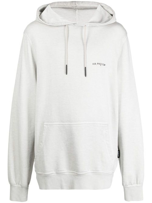Logo-print cotton hoodie - Grey