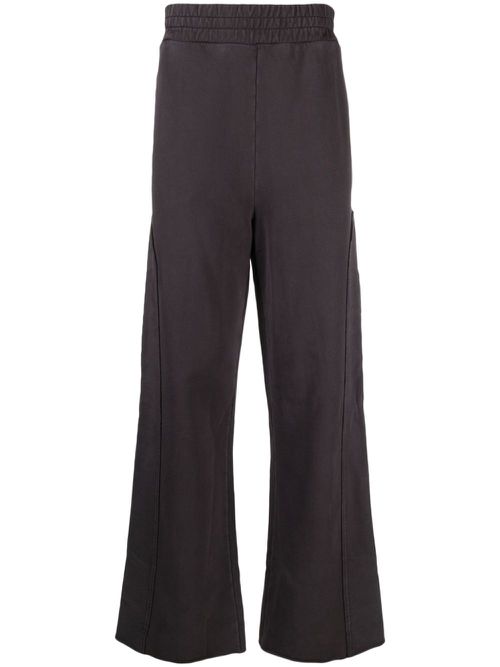 Logo-embroidered organic cotton track pants - Black