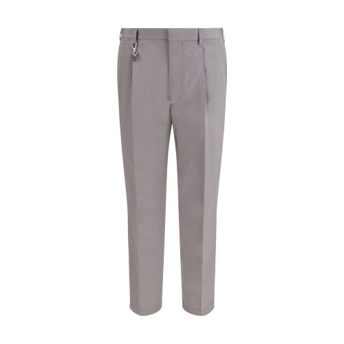 Tailored Cotton Poplin Trousers — Gray