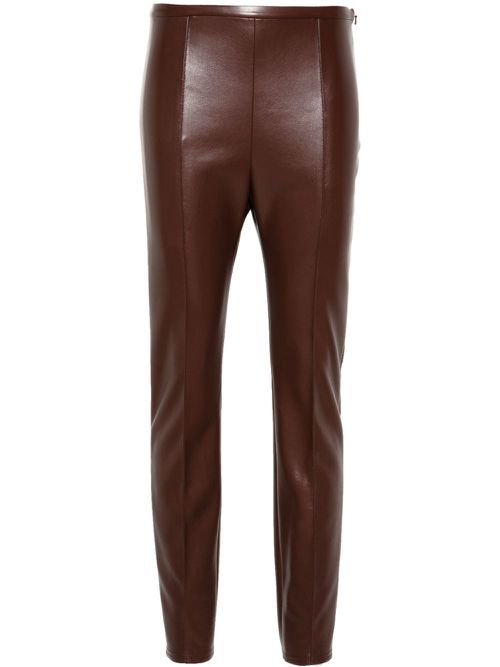 Faux-leather leggings - Brown