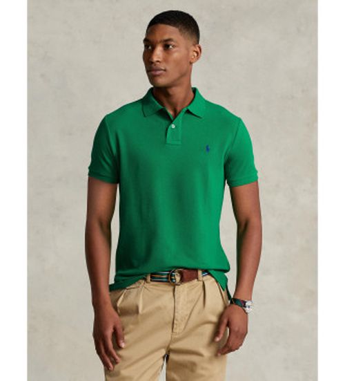 Polo Ralph Lauren for man. 710782592017 Green pique polo shirt (M), Casual, Cotton, Short sleeve